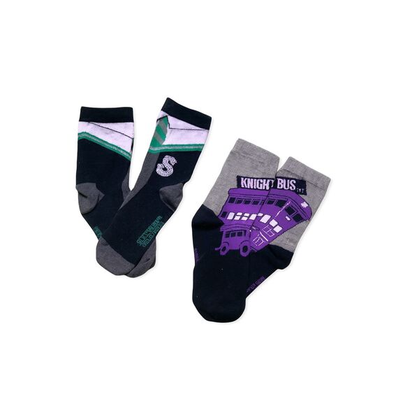 Harry Potter Socks 2-Pack | Slytherin & Knight Bus - Picture 1 of 3